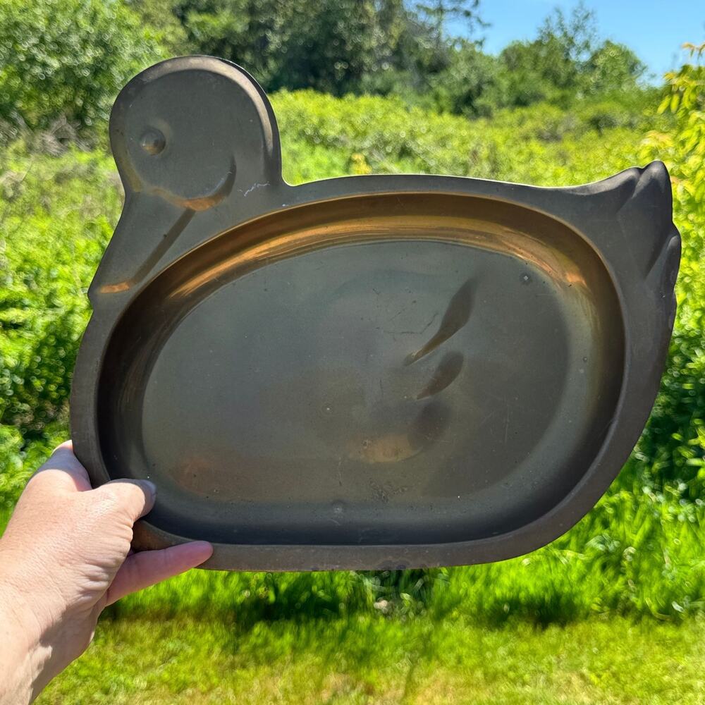 Vintage Brass Duck Tray 14” with Wall Hook - Picture 5 of 5